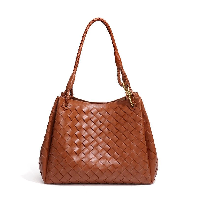 Women's Large Pu Leather Solid Color Elegant Streetwear Square Magnetic Buckle Handbag