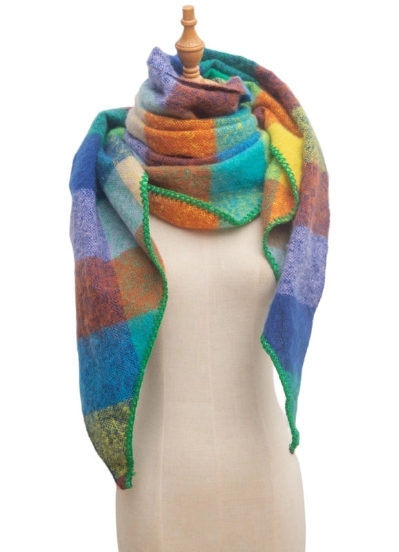 Women's Casual Minimalist Lattice Polyester Scarf