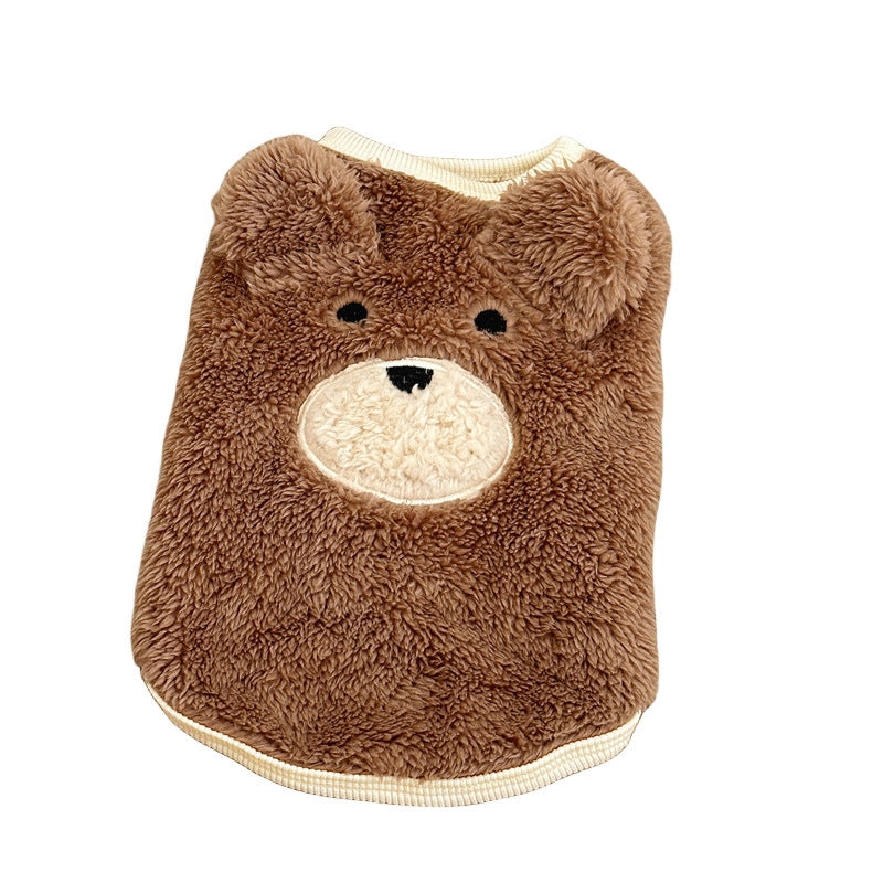 Warm Winter Fleece-lined Pet Dog Clothes Cute Teddy Bear Bichon Frise Poodle Clothes