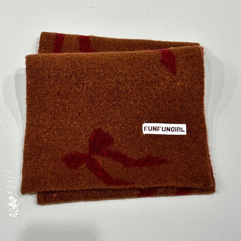 Women's Sweet Bow Knot 羊毛混纺 Scarf