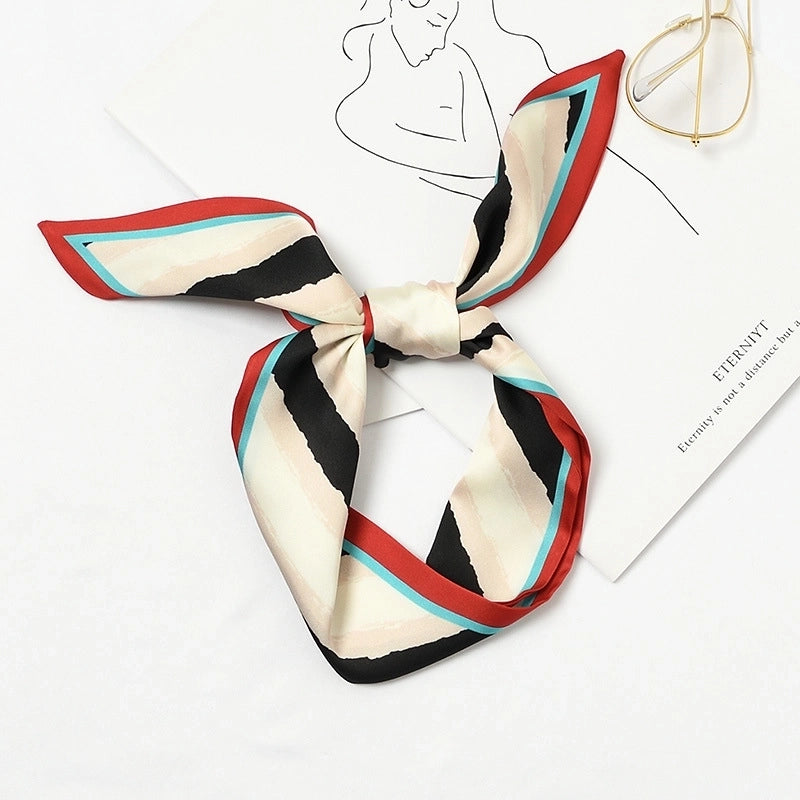 Women's Elegant Geometric Satin Silk Scarf