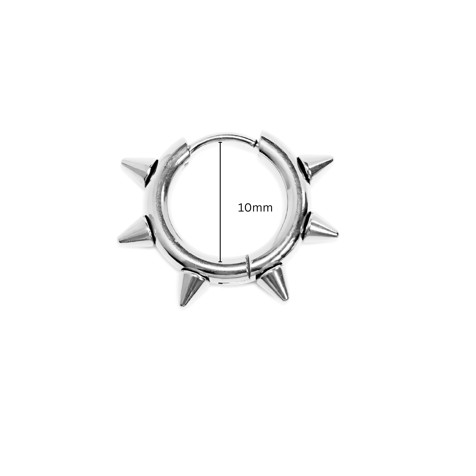 Slim spiked hoops - Silver