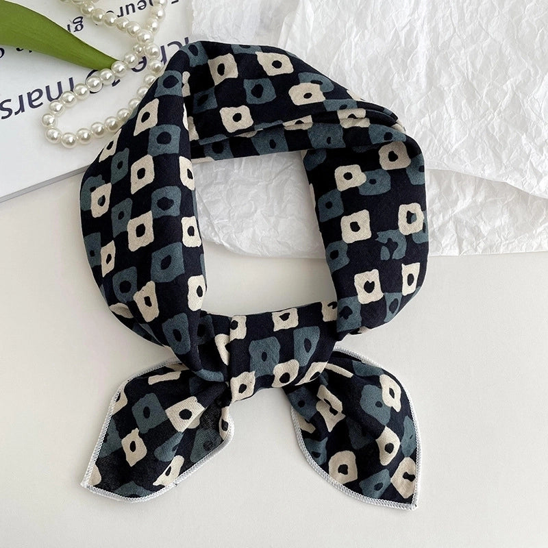 Women's Sweet Minimalist Color Block Cotton And Linen Printing Scarf