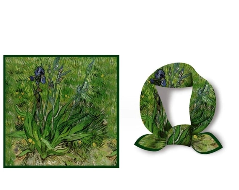 Women's Elegant Oil Painting Polyester Silk Scarf