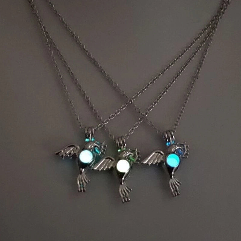 Luminous Hollow Diy Cage Christmas Tree Women's Necklace