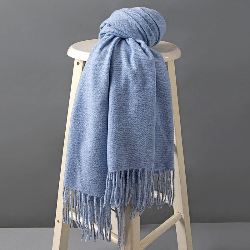 Unisex Minimalist Solid Color Polyester Scarf