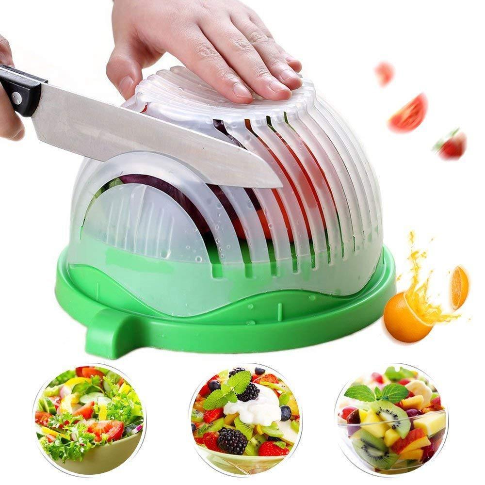 Salad Cutter Bowl. Green