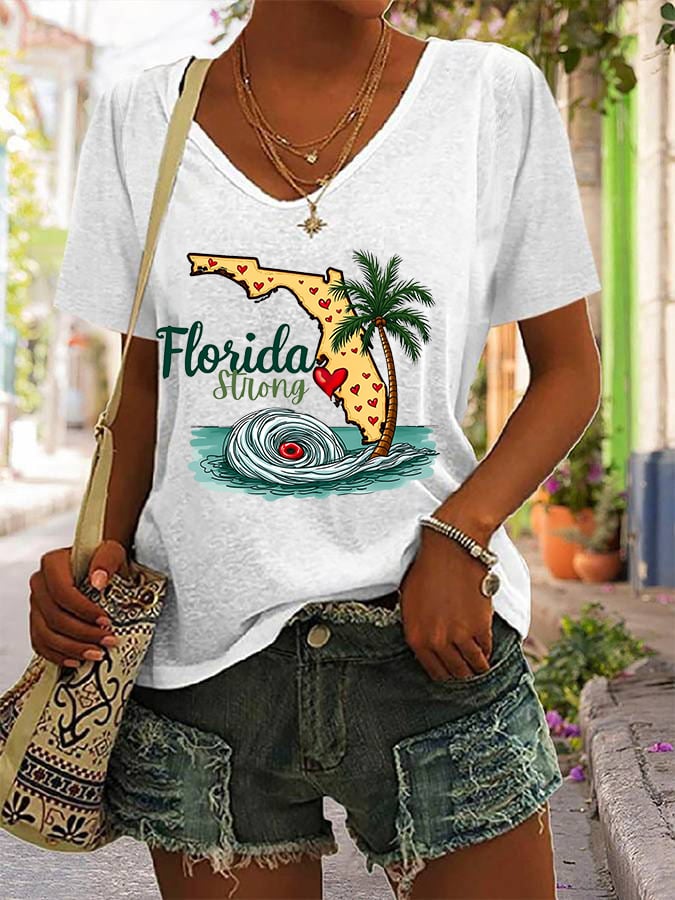 Women's Florida Strong Casual V-Neck T-Shirt