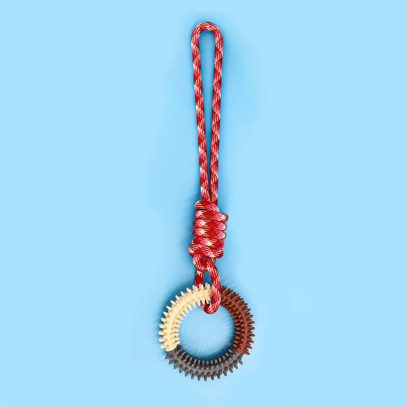 Popular Dog Molar Bite-resistant Cotton Rope Toy Pet Colorful Woven Knot Toy Puppy Self-Hi Toy