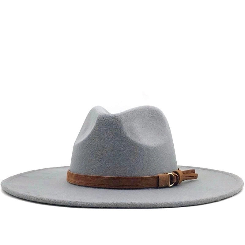 Fashion Concave Shape Wool Woolen Big Brim Jazz Hat
