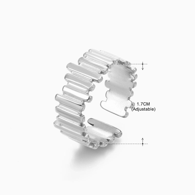3 Pieces Basic Classic Style Geometric Leaf Stainless Steel Plating Open Rings