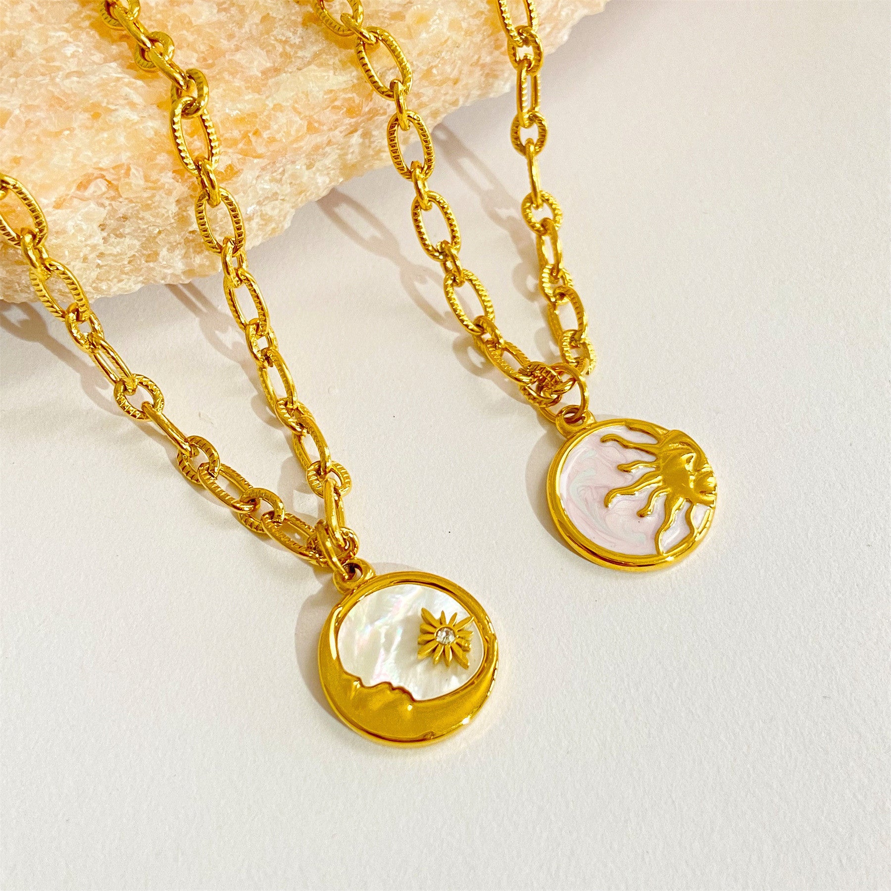 Geometric Titanium Steel Oil Dripping Necklaces