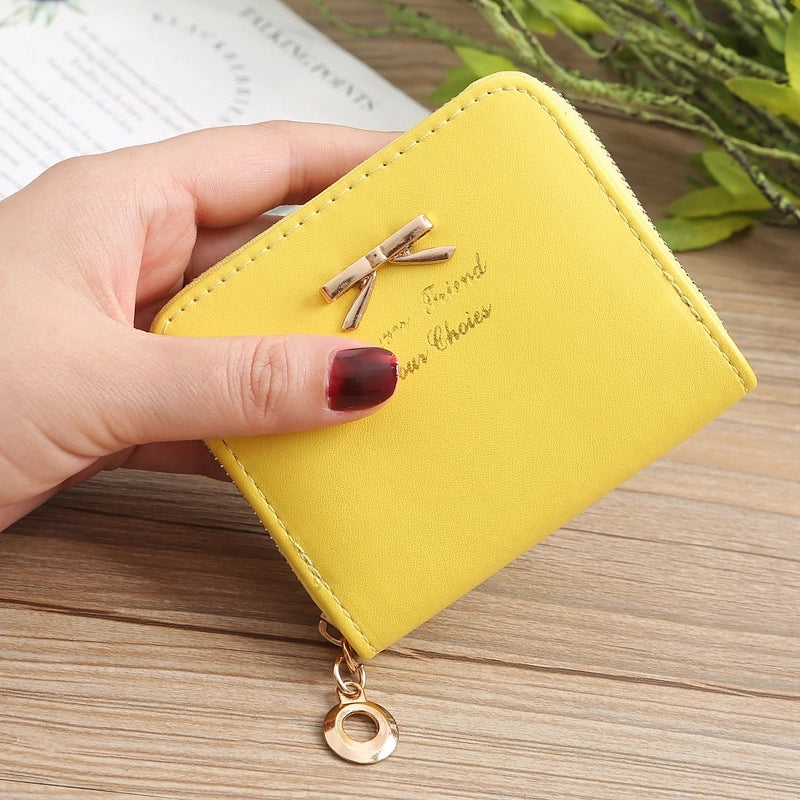 Korean Bow Coin Purse Wallet Candy Color Coin Bag