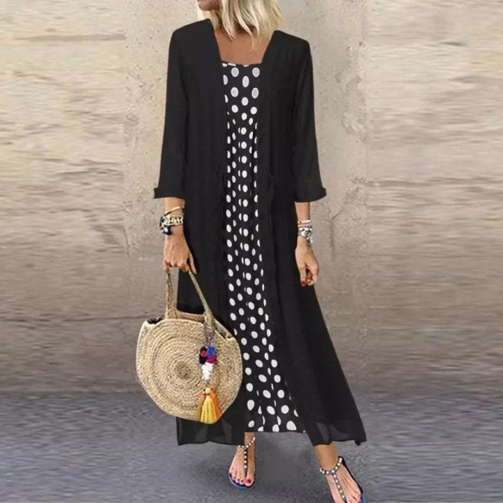 Women's summer polka dot two piece dress