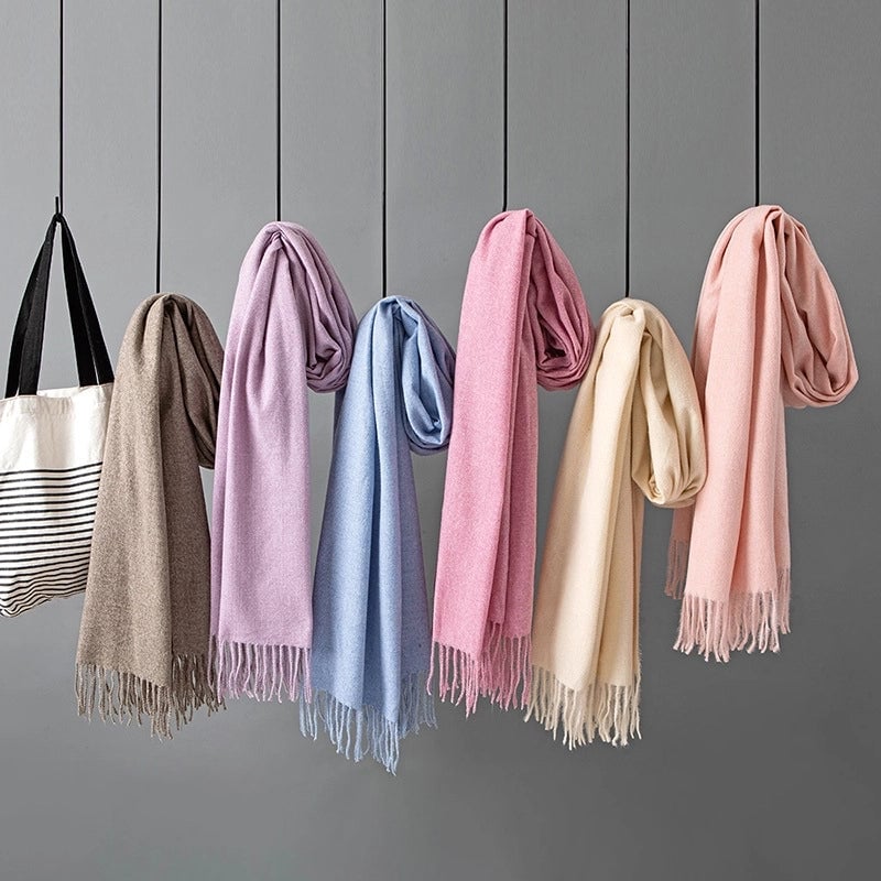 Unisex Minimalist Solid Color Polyester Scarf