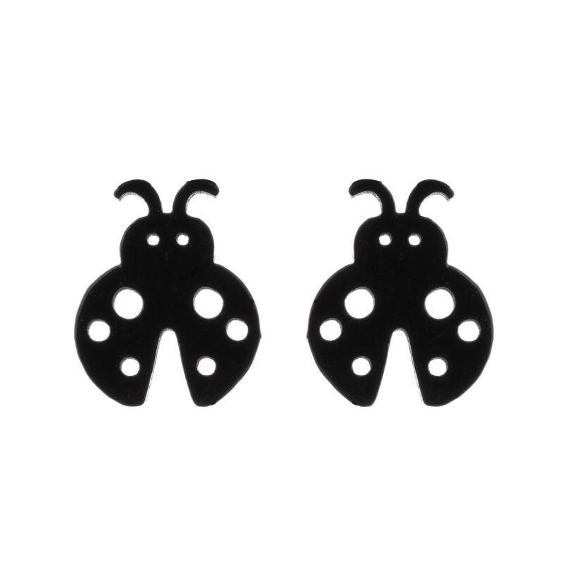 Minimalist Human Gingerbread Apple Stainless Steel Plating Hollow Out Ear Studs 1 Pair