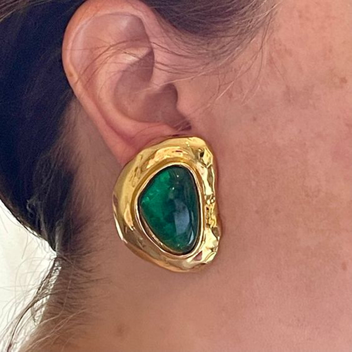 Stainless Steel Resin Retro Earrings Niche Earrings Titanium Steel Earrings Earrings