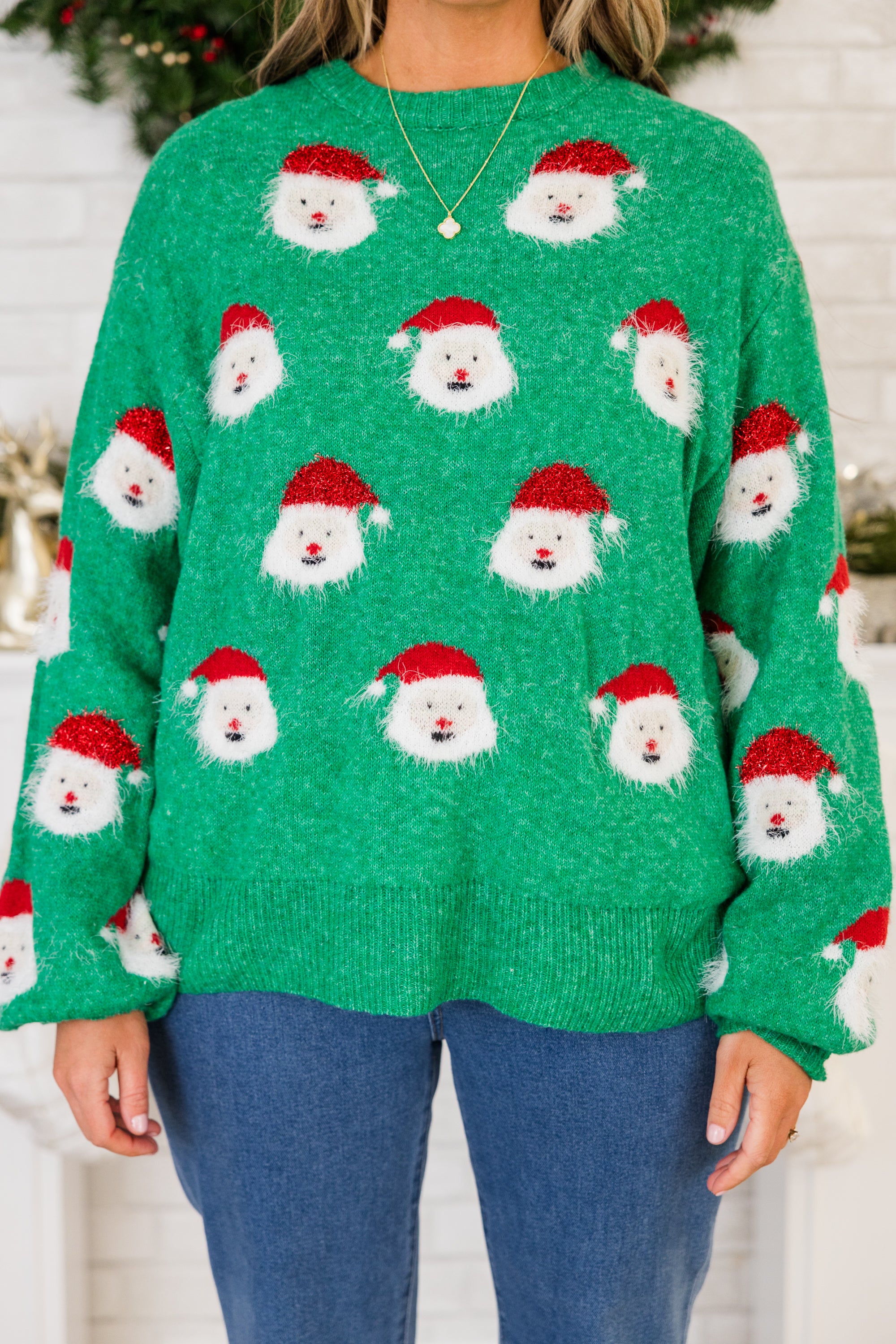 Down The Chimney Sweater. Green