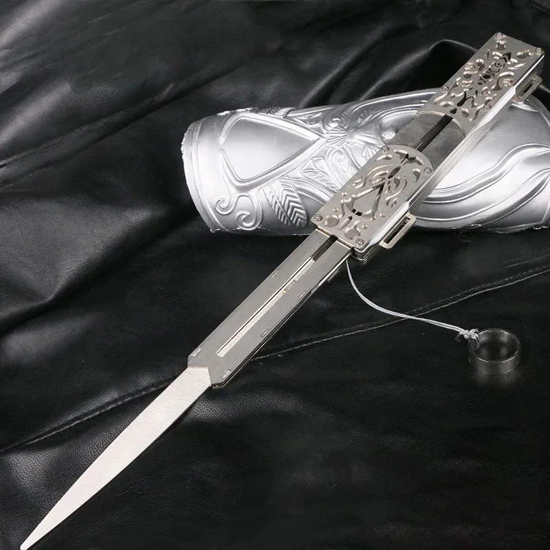 New Metal Sleeve Sword Weapons Hidden Blade Can Ejection Sleeve Sword Halloween Movie Assassin Costume Props Accessory
