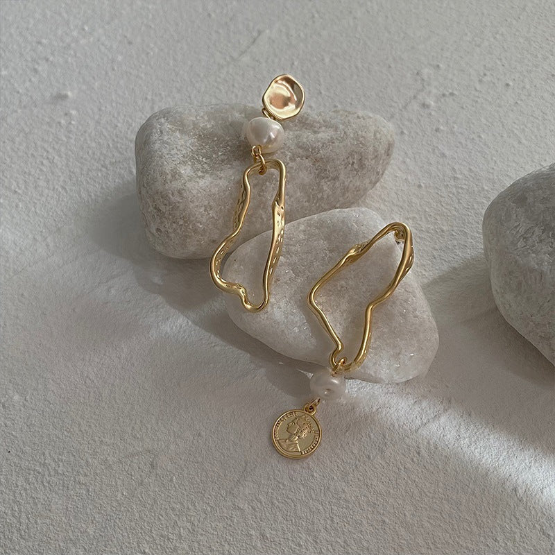 Vintage Ellipse Geometric Acrylic Electroplating Earrings