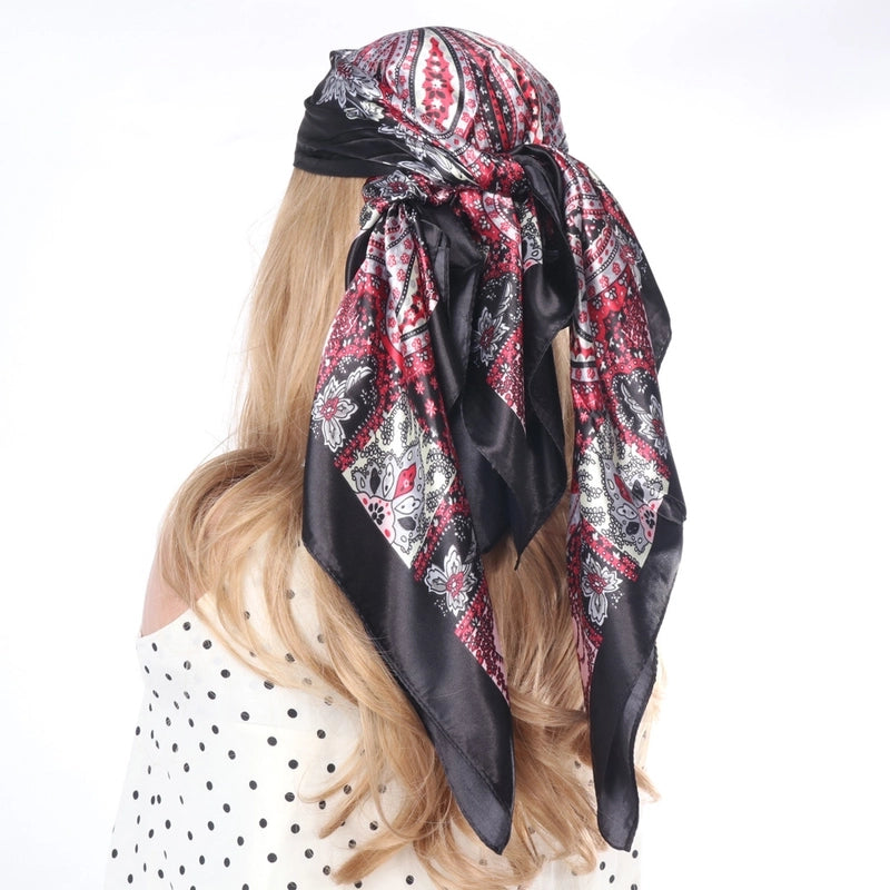 Women's Lady Modern Style Printing Polyester Printing Silk Scarf