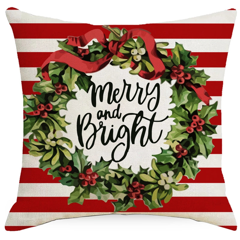 Fashion Christmas Tree Christmas Socks Letter Linen Pillow Cases