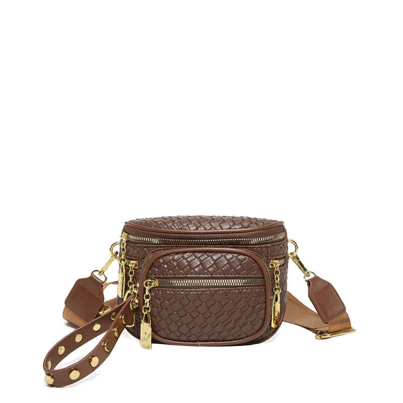 Women's Pu Leather Geometric Solid Color Basic Classic Style Zipper Shoulder Bag Crossbody Bag