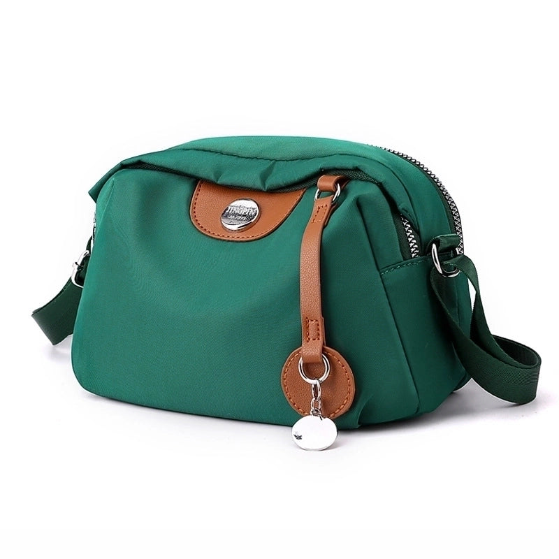 Women's Medium Nylon Solid Color Basic Zipper Dome Bag