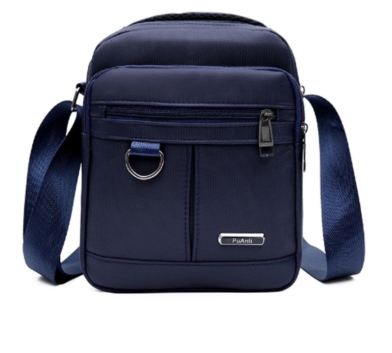 Men's Oxford Cloth Solid Color Streetwear Square Zipper Shoulder Bag