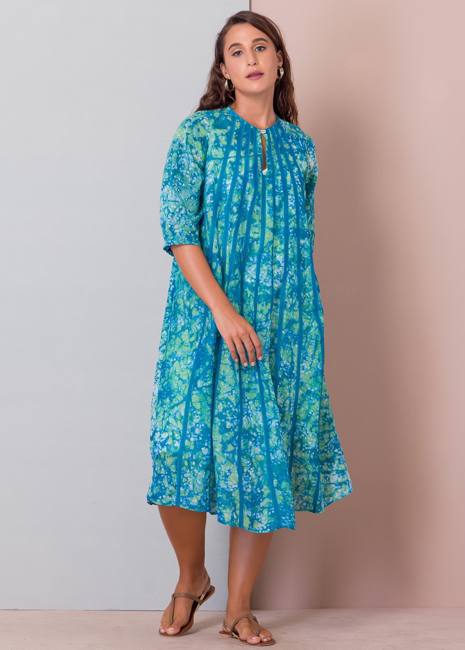 Batik Stripes Detailed Dress