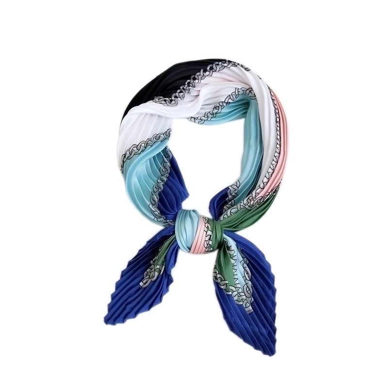 Women's Elegant Color Block Polyester Frill Silk Scarves