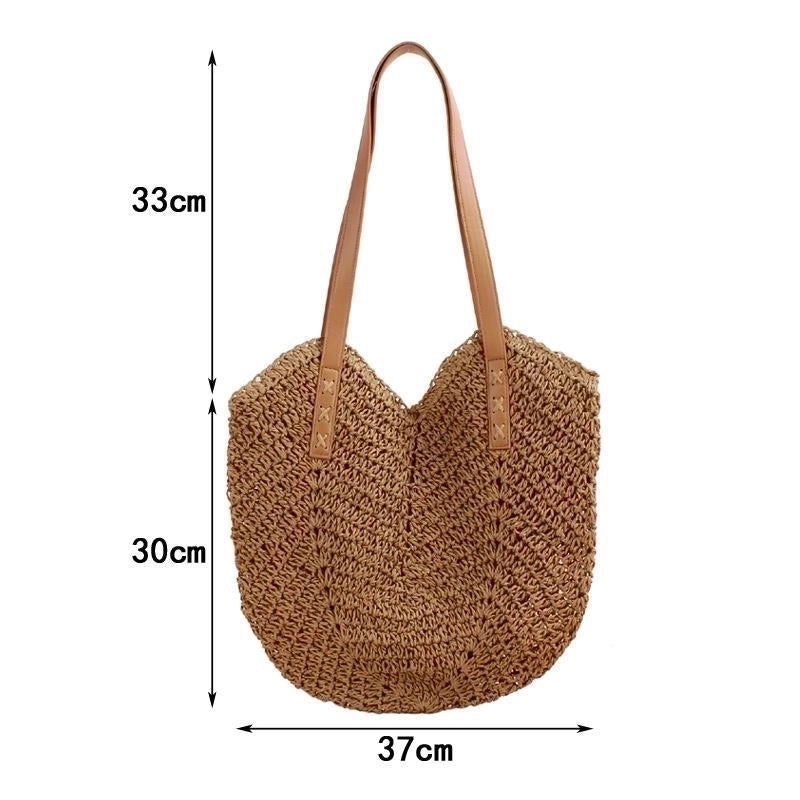 Women's Large Spring&summer Straw Vintage Style Straw Bag
