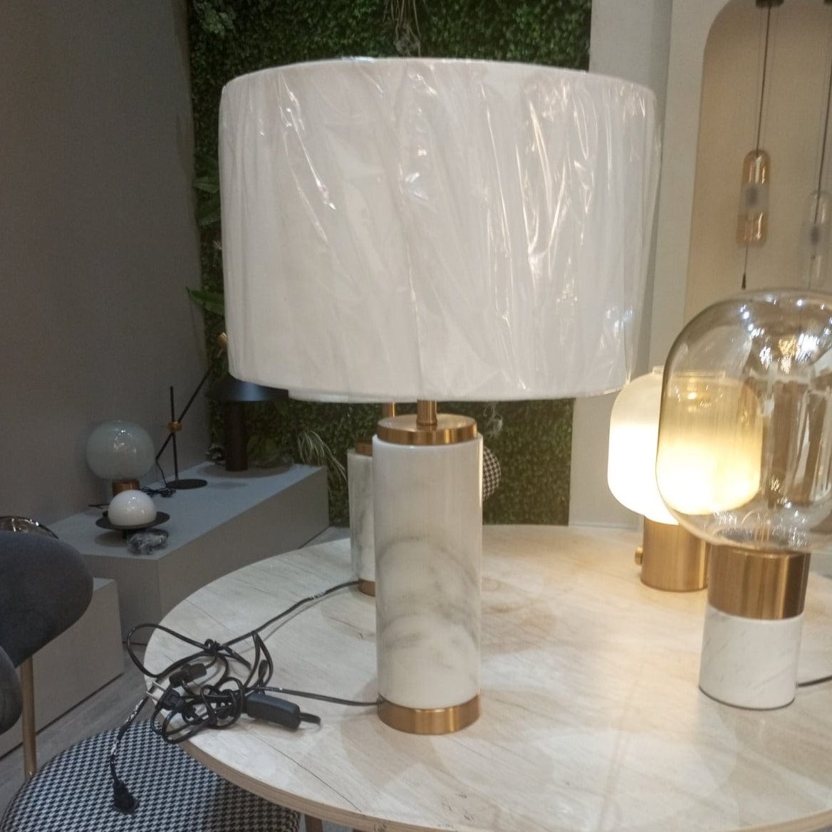 Amoura | Marble Table Lamp with Shade