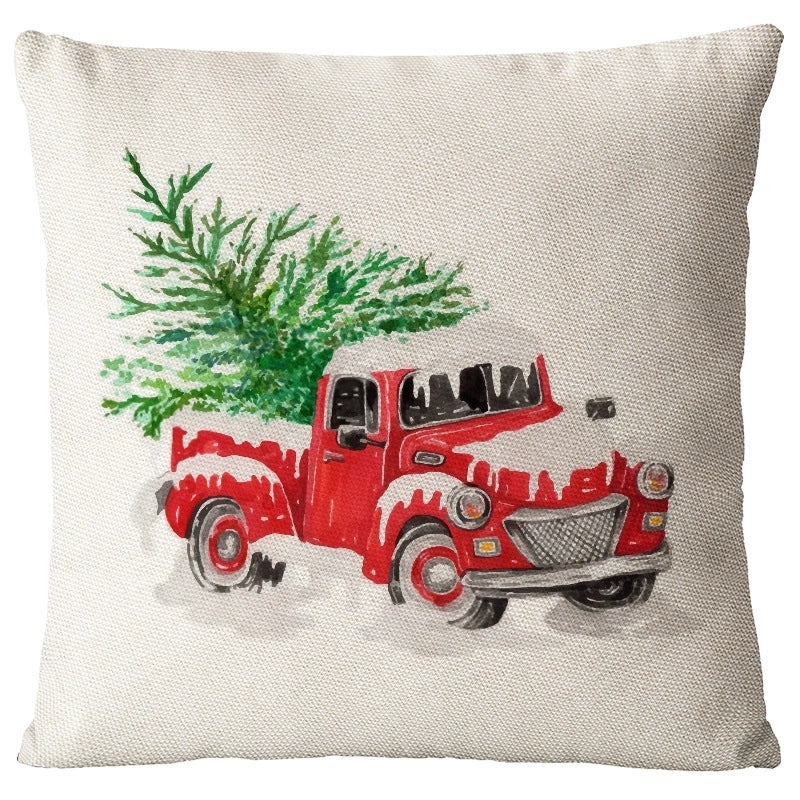 Christmas Glam Santa Claus Snowman Linen Pillow Cases Couch & Sofa Decor