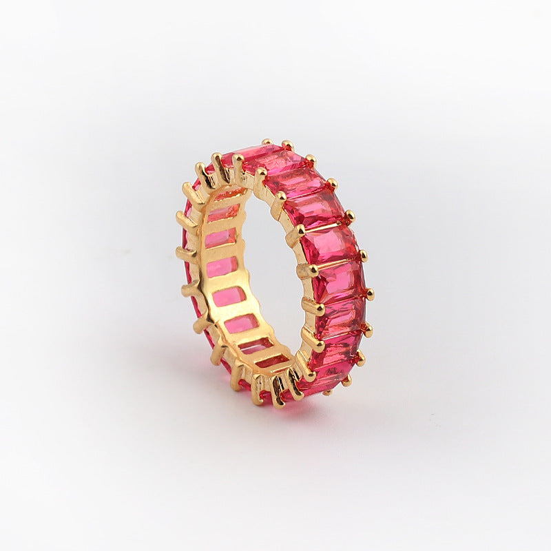 Moderate Luxury Unisex Quadrilateral Artificial Crystal Rings