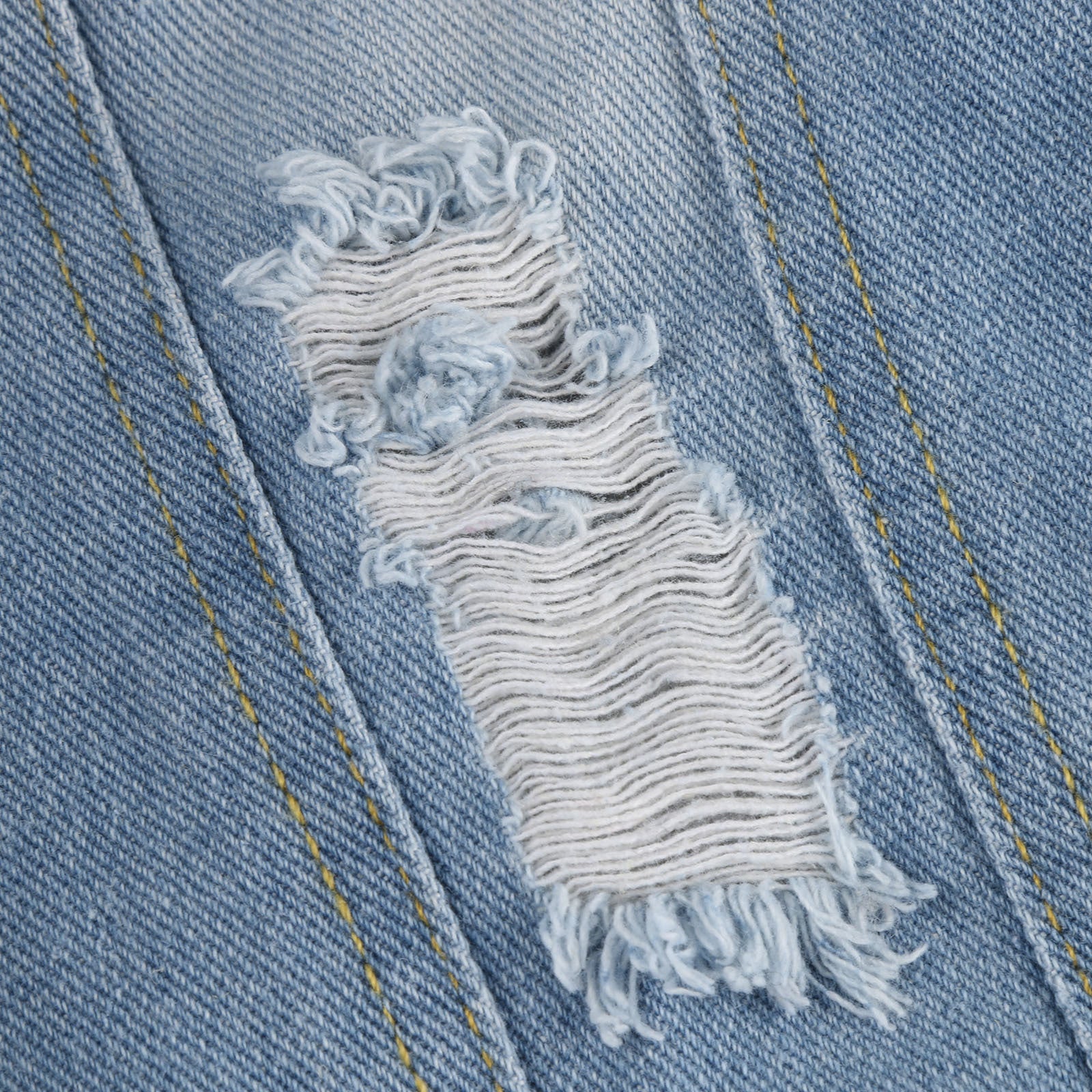 Padded Warm Hole Large Fur Collar Denim Jacket(4 colors)