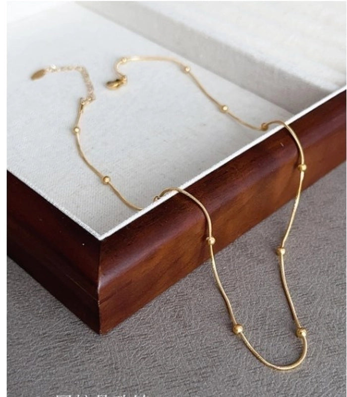Minimalist Geometric Titanium Steel Plating 18k Gold Plated Necklace