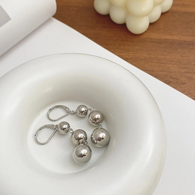 1 Pair Ig Style Minimalist Round Solid Color Plating Copper Drop Earrings