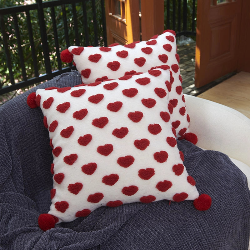 Minimalist Heart Shape Plush Throw Pillow Pillow Cases Couch & Sofa Decor