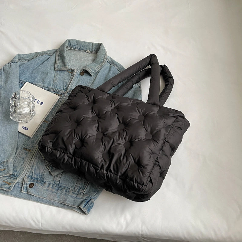 Women's Medium Cloth Solid Color Classic Style Square Zipper Tote Bag