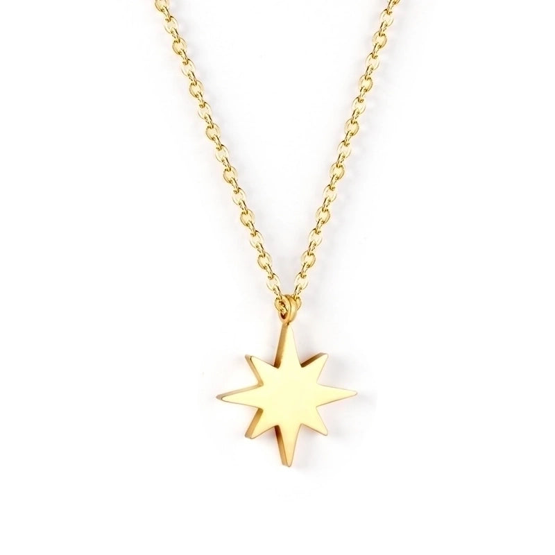 Fashion Star Moon Heart Shape Stainless Steel Pendant Necklace 1 Piece