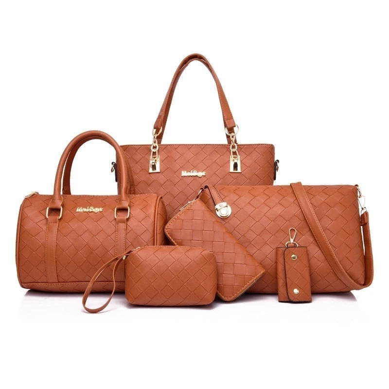 Women's Medium All Seasons Pu Leather Solid Color Fashion Square Zipper Bag Sets