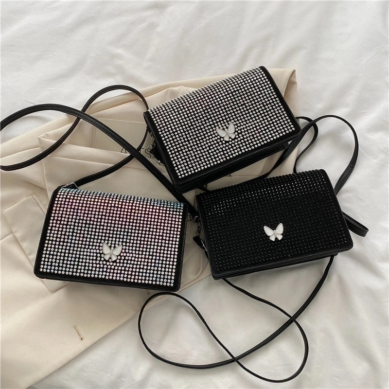 Women's All Seasons Pu Leather Butterfly Streetwear Square Magnetic Buckle Square Bag