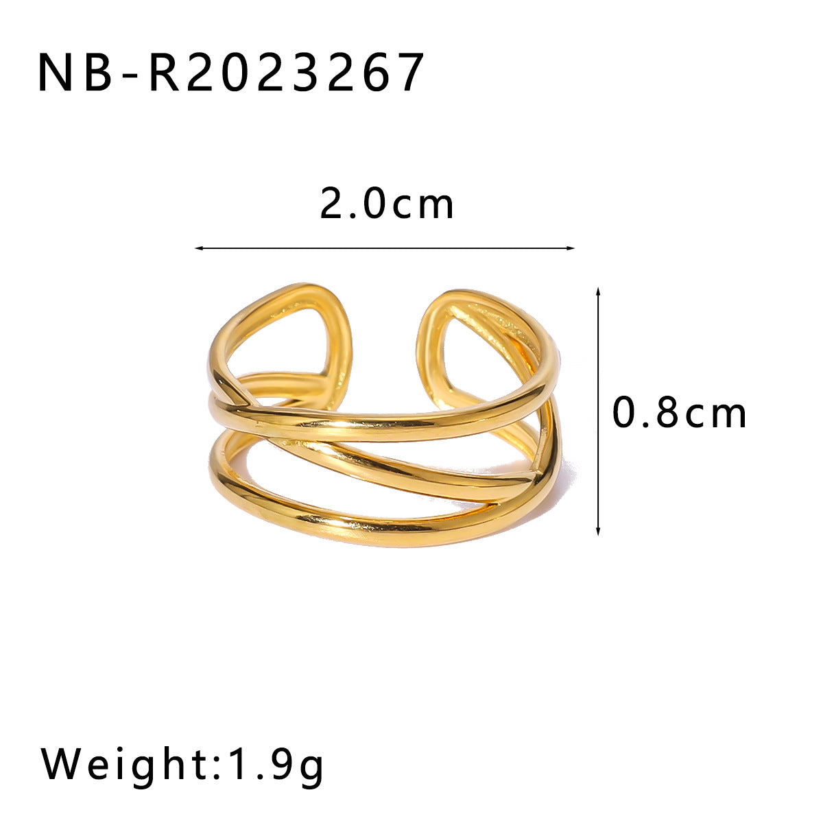 Open Ring Star Shell Textured Star Geometric Stainless Steel Electroplating Rings