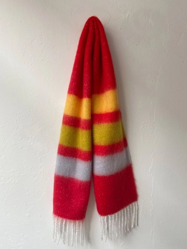 Women's Elegant Basic Color Block Polyester Tassel Scarf