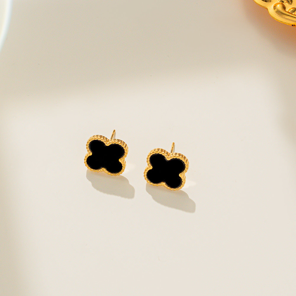 Moderate Luxury Letter Number Flower Stainless Steel 18K Gold Plated Necklaces