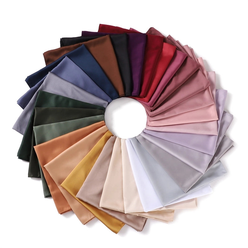 Women's Minimalist Solid Color Satin Silk Scarf