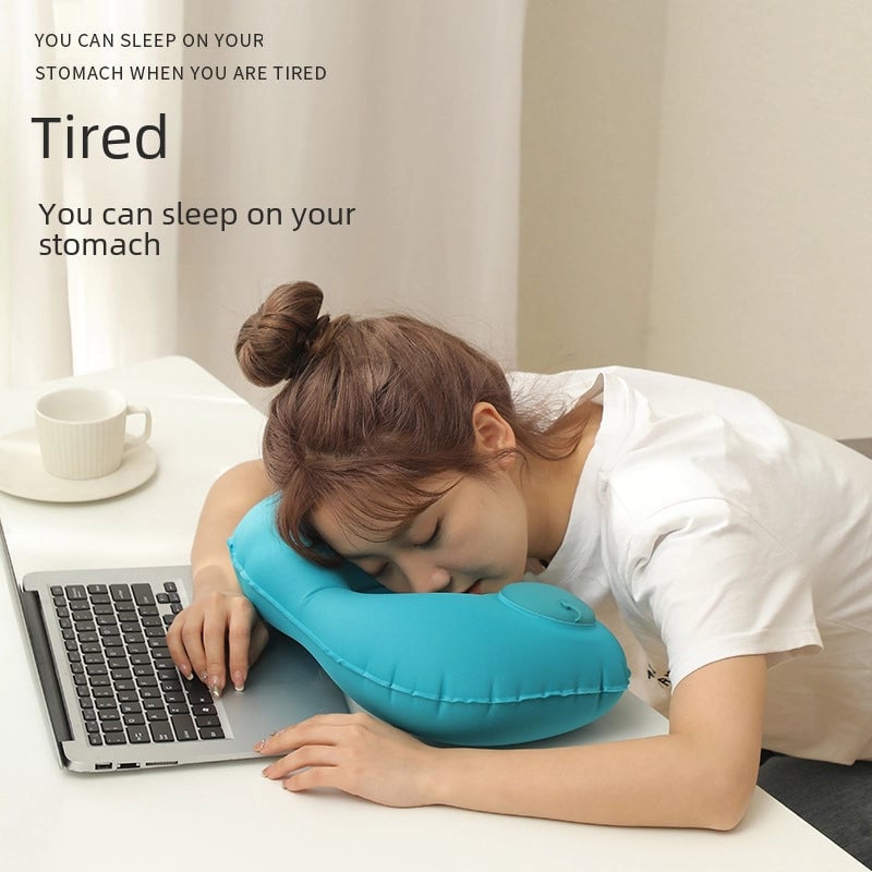 Inflatable U-shaped Pillow Cool Pressing Inflatable Pillow Travel Portable Neck Pillow Travel Sanbao Storage Pillow For Airplane