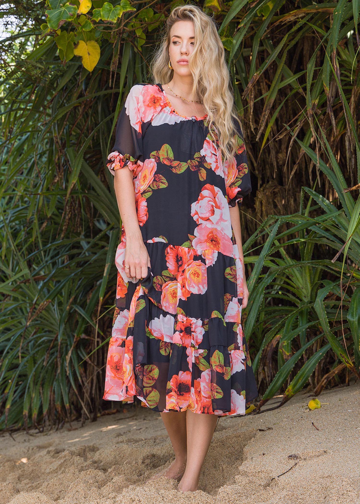 Printed Tiered Dress