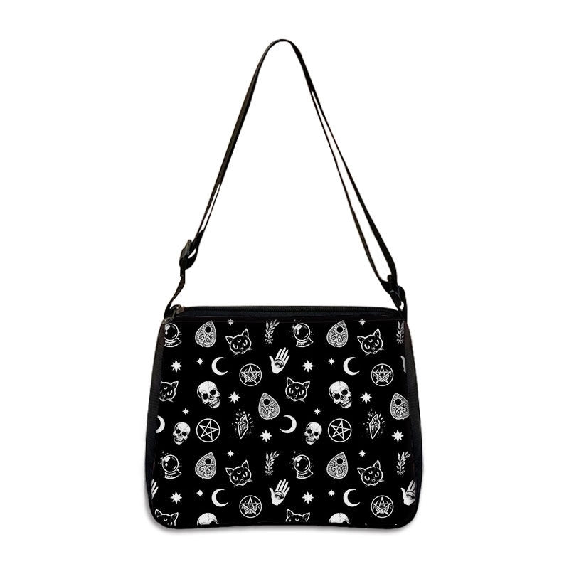 Women's Small All Seasons Polyester Cartoon Cat Vintage Style Square Zipper Underarm Bag